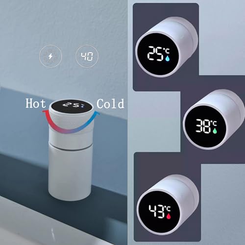 Robinet cascade LED de prestige et mitigeur de baignoire blanc 3 trous