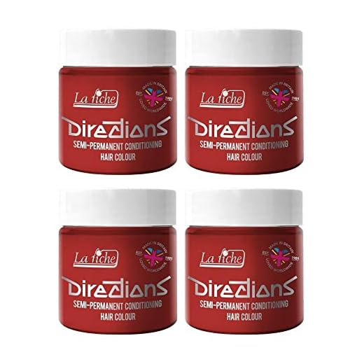 La Riche Directions Semipermanente Haarfarbe 100 ml Dose 4 Packung (Poppy Red)