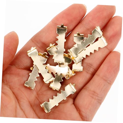 Image of 100pcs Picture Frame Hangers Gold Picture Framing Hardware Easy Installation Multi-use Backing Clips for Photos and Artworks Sturdy and Practical Frame Hook Supplies