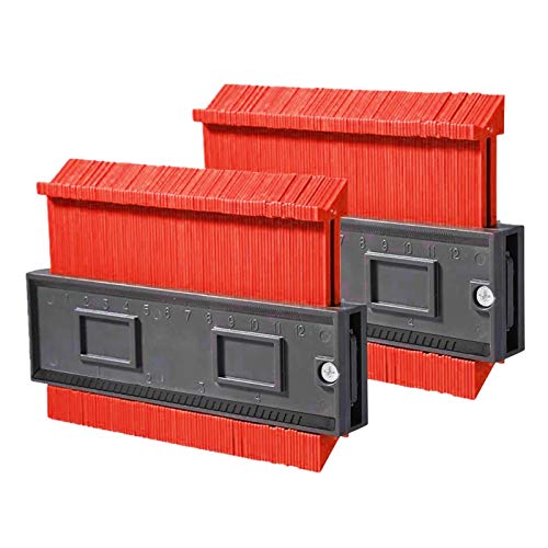 Preisvergleich Produktbild trounistro Konturenlehre, 120MM Konturmessgerät Profillehre Konturenabnehmer Multifunktionales Kunststoff Irreguläres Duplikator Werkzeug für Kunststoffkanäle,Kreisrahmen - Rot