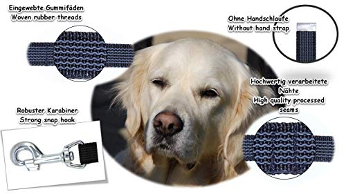 Twinkys Dog Style Schleppleine Hundeleine gummiert 20 mm breit für Hunde bis 50 kg - OHNE Handschlaufe 3 Meter Schwarz Made IN Germany