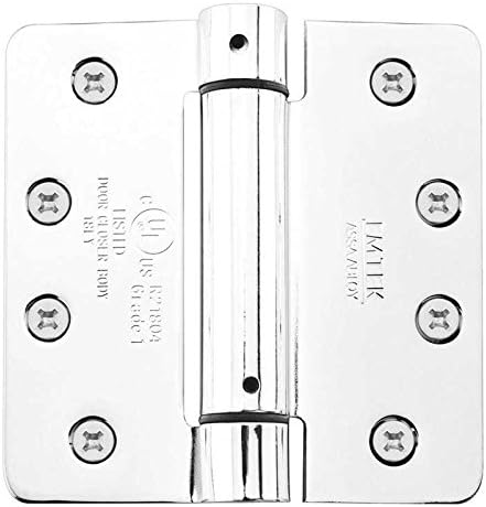 Emtek 95034 4 x 4 Spring Mortise Hinge with 5/8 Radius Corners - Pair, Polished Chrome