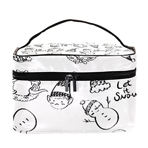 Trousse de maquillage pour femmes idée cadeau de Noël motif petit chien multicolore