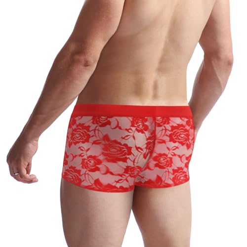 Men's Lace Boxer Briefs Sexy and Comfortable Underwear Soft and Breathable Underpanties4
