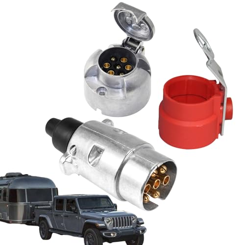 Adaptador de Enchufe para Remolque - Juego de Conectores de cableado eléctrico,Reemplazo Lateral del vehículo Resistente para interfaces de 13 Pines y 7 Pines, Camping-Car Camión Exterior