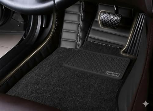 Image of KA10 10D Compatible with BYD eMax 7 Custom Fitted Faux Leather 10D Antiskid Car Floor Mats - Black