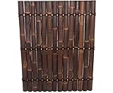 Bambus Sichtschutzzaun, Naturmaterial, Schwarz-Braun, 150 x 120 cm, Handgefertigt, Premium Qualität, Leichte Montage