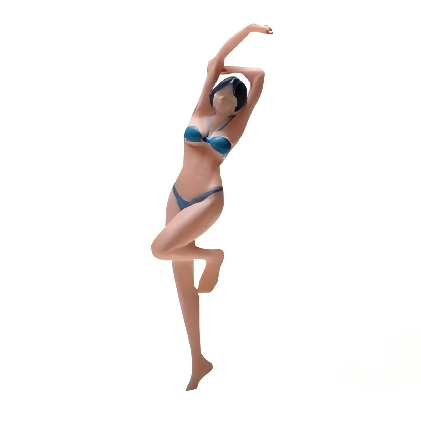 1:64 Scale Miniature Standing Swimsuit Figure - 1.14 Inches Micro-Scale Character Prop for Diorama & Scene Decor (Blue)