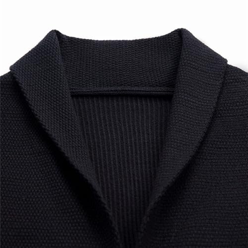 Mens Slim Fit Knited Cardigan Flip Collar Button Sweater Warm Ribbed Cuff Knitwear for Work and Date4
