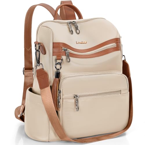 Image of PU Leather Backpack Purse for Women Travel Convertible Shoulder Tassel Bag Ladies Work Travel Handbags