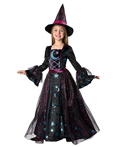 Disfraz completo niña Bruja M(8-10) negro miniatura 1