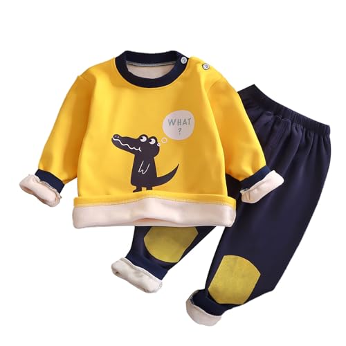 Kids Cute Cartoo𝐧 Fleece Pullover Sets Boys Girls Crewneck Sweatshirts Toddler Long Sleeve Active Top + Pants