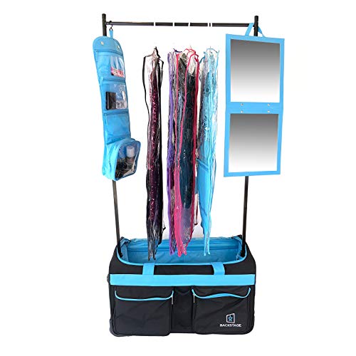 Backstage Dance Travel Bag with Garment Rack - Black/Turquoise