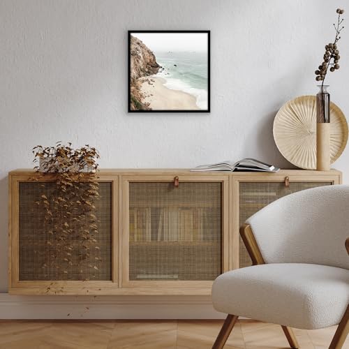 Image of Americanflat 14x14 Picture Frame with Polished Plexiglass - Streamline Collection - Thin Border Square Frame for Wall Display - Hanging Hardware Included - Black