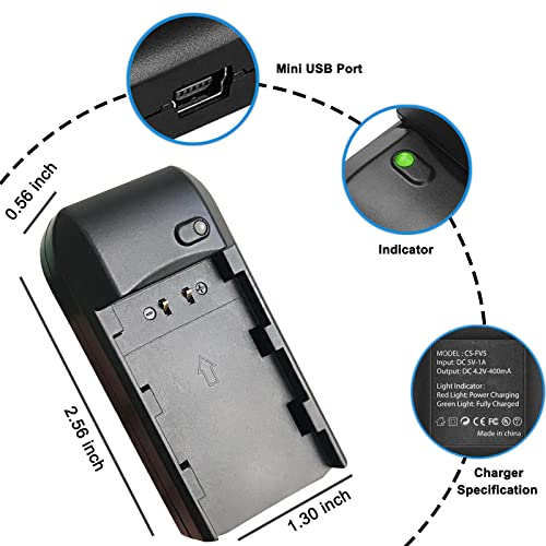 Cofunkool Video Camera Camcorder Np-Fv5/Np-Fv5 Plus Battery Charger With 3.7V 2000Mah Np-Fv5 Plus Rechargeable Lithium Battery #TOP1