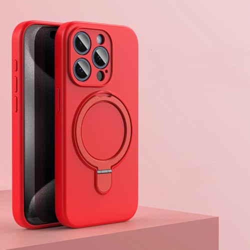 Coque silicone iPhone 13 Pro Max rouge magnétique support charge sans fil