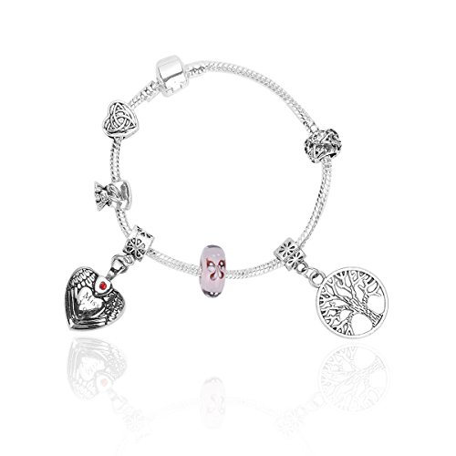 ZARABE Miss You Wing Heart Urn Bracelet Cremation Jewelry
