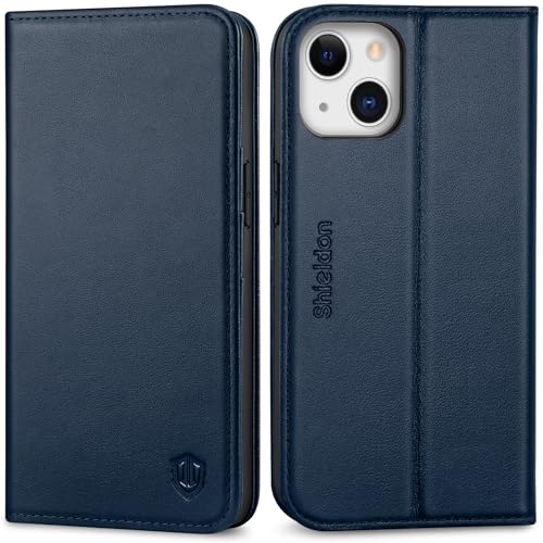 Coque iPhone 13 cuir véritable avec blocage RFID et rangements de cartes Shieldon