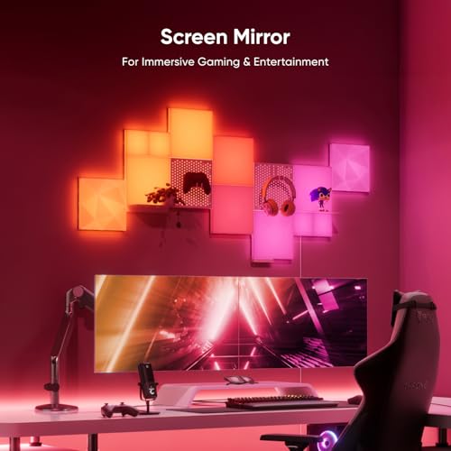 Blocks Squares Smarter Kit – WiFi Smart RGBW 16M + LED colorati dimmerabili per giochi e decorazione della casa pannelli luminosi da parete (6 pezzi) - Illuminazione - Immagine 3