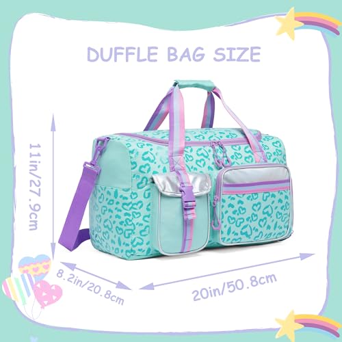 Kids Duffle Bag, Girls Women Travel Bag, Overnight Bags for Girls Women, Dance Sleepover Bags with Shoes Compartment2