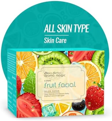Aroma Magic 5 Step Fruit Facial Kit Set| Deep cleanse & renders glow| Fruit Extracts, jojoba & Aloe Vera| All Skin | No-nasty formula- Free From chemicals, parabens, & artificial additives | Pack of 1