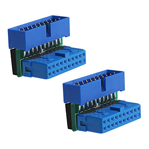 2Pcs USB 3.0 Motherboard Angled Connector, 90 Degree Right Angle Extension for Mainboard Cable (DN-Angled)