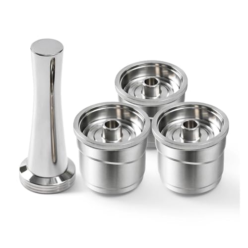 Cápsulas De Café Reutilizables De Acero Inoxidable De Calidad Alimentaria, Compatibles Con Illy, Cápsulas De Llenado De Cafetera X7/Y3/Y5(3pcs with Tamper)