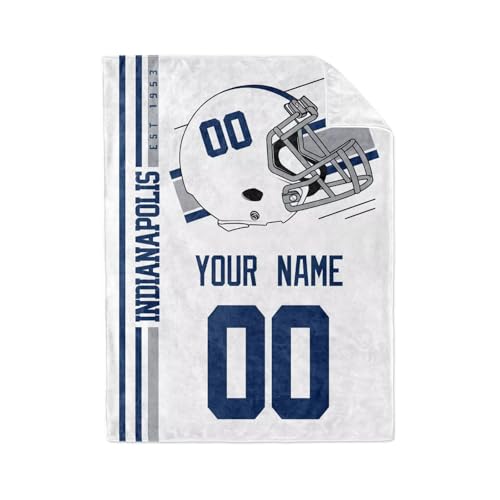 Image of Indianapolis Throw Blanket Custom Name and Number Personalized Gifts for Men and Women