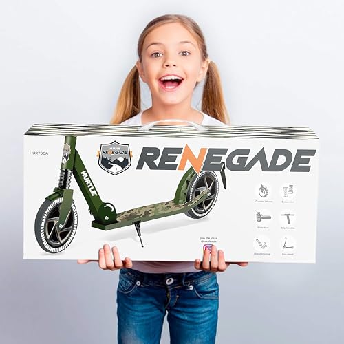 Lightweight and Foldable Kick Scooter - Adjustable Scooter for Teens and Adult, Alloy Deck with High Impact Wheels (Camouflage) by Hurtle - Image 6