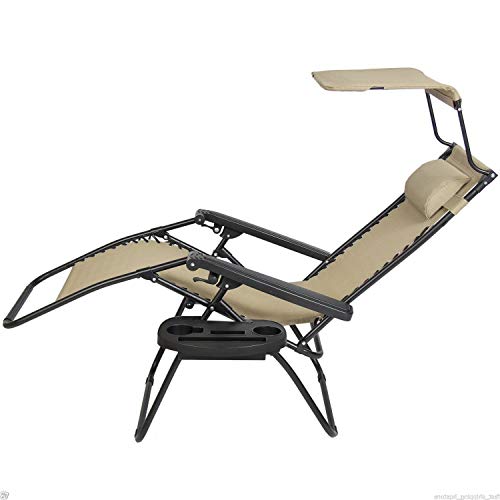 Paylesshere Zero Gravity Chairs 2 Set Lounge Patio Chairs With Canopy Cup Holder #TOP1