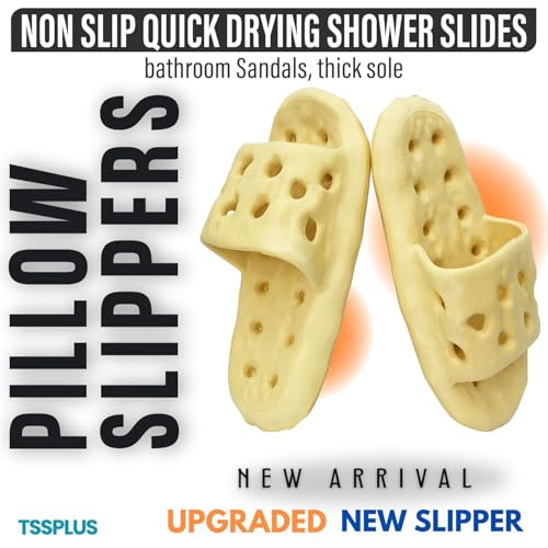 TSSPLUS Shower Shoes with Arch Support, Quick Drying Non-Slip Pool Slides Lightweight Beach Sandals with Drain Holes Comfortable House Slippers for Women Men2