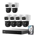 16 MP Triple-Lens Bullet-PTZ Camera: The upper 4K wide-angle camera provides a 122° fixed view of the entire scene, while the lower 2K PTZ camera features 8× auto-zoom and 360° pan for complete coverage. NOTE: To ensure you can use our PoE NVR Securi...