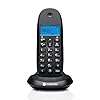 Motorola C1001CB+ - Telefono Cordless Digitale DECT - Modalità Blocco Chiamate, ID Chiamante, Vivavoce, Rubrica da 50 Numeri, Schermo Retroilluminato - Nero