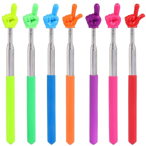 7 Stück Zeigestab Ausziehbar, Versenkbare Klassenzimmer Zeiger, Mini Handheld Lehrstift Fingerzeiger Edelstahl Kinder Ausziehbarer Zeigestab für Klassenzimmer Persönliche Interaktion(7 Farbe)