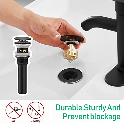 Black Bathroom Faucet Single Handle Bathroom Sink Faucet With Pop-Up Drain Rv Lavatory Vessel Faucet Basin Mixer Tap With Deck Plate #TOP2
