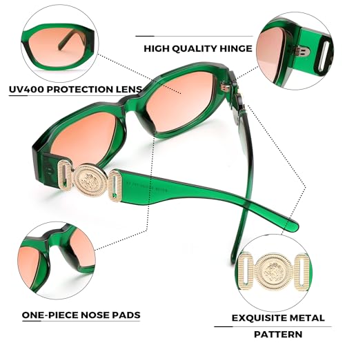 Image of FEISEDY Retro Trendy Rectangle Sunglasses Women Men Narrow Shades B2322 | |Vintage Shades |UV400 Protection |Blocks Glare |Women & Men |Comes With A Storage Case