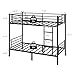QUJEON Bunk Beds,Bunk Bed Twin Over Twin for Kids Teens Adults with Ladders and Guardrail,Sturdy Literas Heavy Duty Metal Slats,400 lbs Capacity,No Spring Box Required,Black