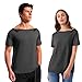 Post Shoulder Surgery Shirts Recovery Tear Away Short Sleeve Full Open Side Snap- Men's - Women's - Unisex Sizing (US, Alpha, XX-Large, Regular, Regular, Dark Grey)
