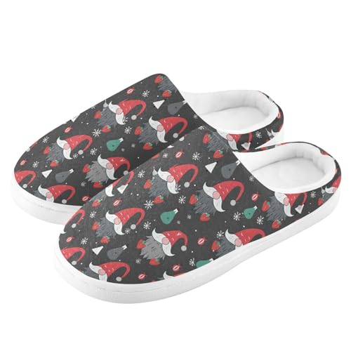 Fuzzy Memory Foam Slippers for Women/Men Gnome Christmas Pattern Fluffy Winter House Shoes Indoor and Outdoor4