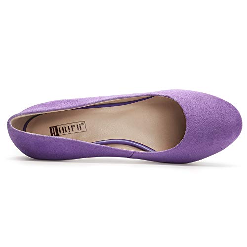 IDIFU Women's Classic Low Heels Dress Pumps 2 Inch Kitten Heel Round Toe Office Wedding Shoes - Image 3
