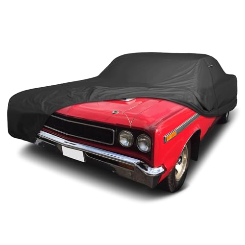 Image of iCarCover Premium Custom Car Cover for 1966-1970 AMC Rebel Heavy Duty Waterproof All Weather Rain Snow UV Sun Protector Custom Fit Full Exterior Indoor Outdoor Protection Car Cover (Black)