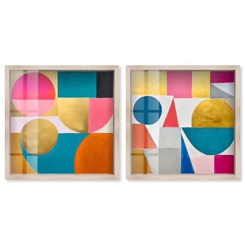Art Remedy décoration murale colorée, l'élégance du cadre blond