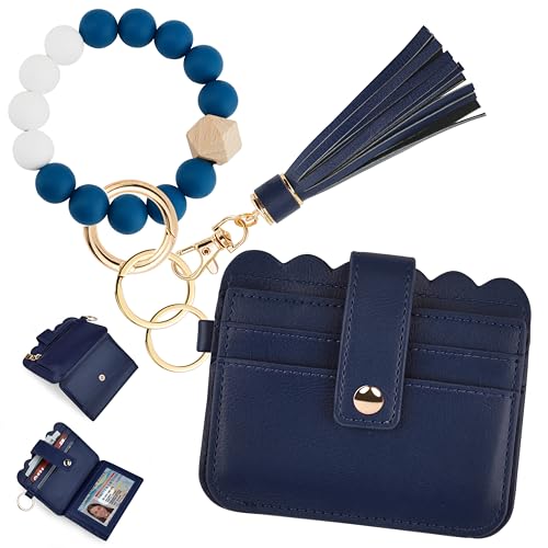 Image of Wristlet Wallet for Women with Keychain - RFID Card Holder Small Wallet Wristlet with Key Ring