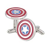 Rhodium Plated Captain America Cufflinks Marvel Comics Formal Wear