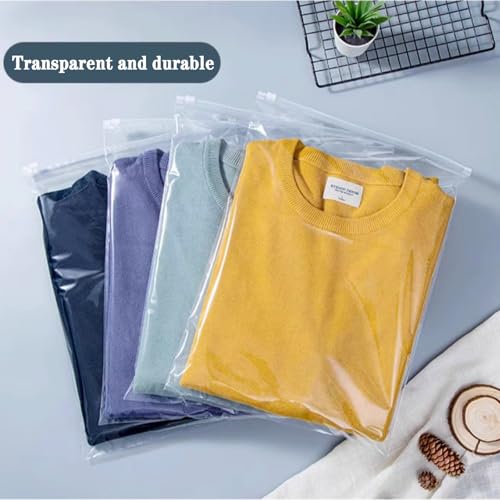 QISF 30 Stücke Zip Beutel Groß Wiederverwendbar - 30 x 40 cm Zipper Beutel Reisetasche Wasserdichte Transparent Zip Tüten Plastikbeutel Aufbewahrungsbeutel für Kleidung Unterwäsche Handtuch Schuhe