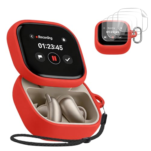 For Anker Soundcore Liberty 5 Pro Max �P�[�X +4���t�B���� �J�o�[ �yHUKWIMO�z �J���r�i�t��+�X�g���b�v�t�� �ϏՌ� �h�� �h�o �����[�d�\ �S�ʕی� �L�Y�h�~ Soundcore Liberty 5 Pr