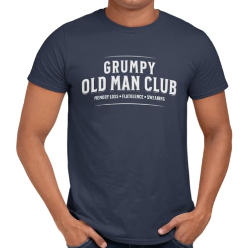 Getting Shirty Grumpy Old Man Club - Camiseta de cumpleaños, azul, L