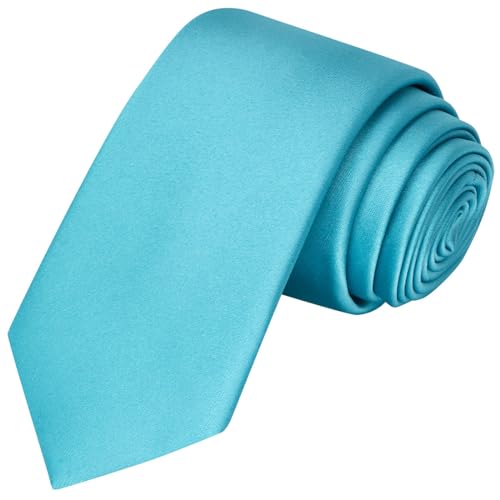 Opiniones y reviews de Corbatas para Niño - los más vendidos. 44 KissTies - Corbata de satén para niños y adolescentes + caja de regalo, Azul Turquesa, Talla única