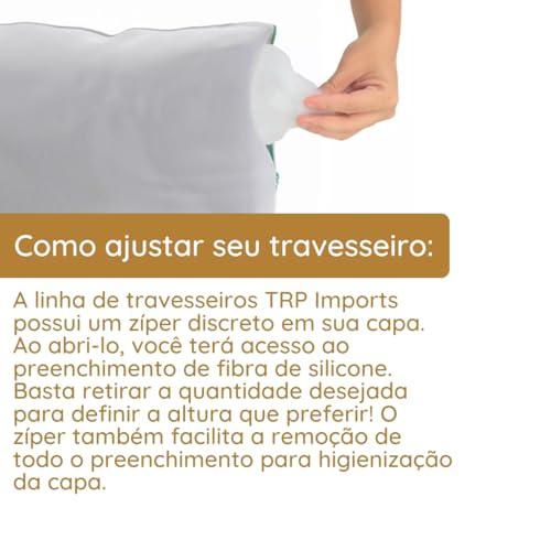 Kit 4 Travesseiros TRP Imports Select Gold 100% Algodão Antialérgico Fibra de Silicone