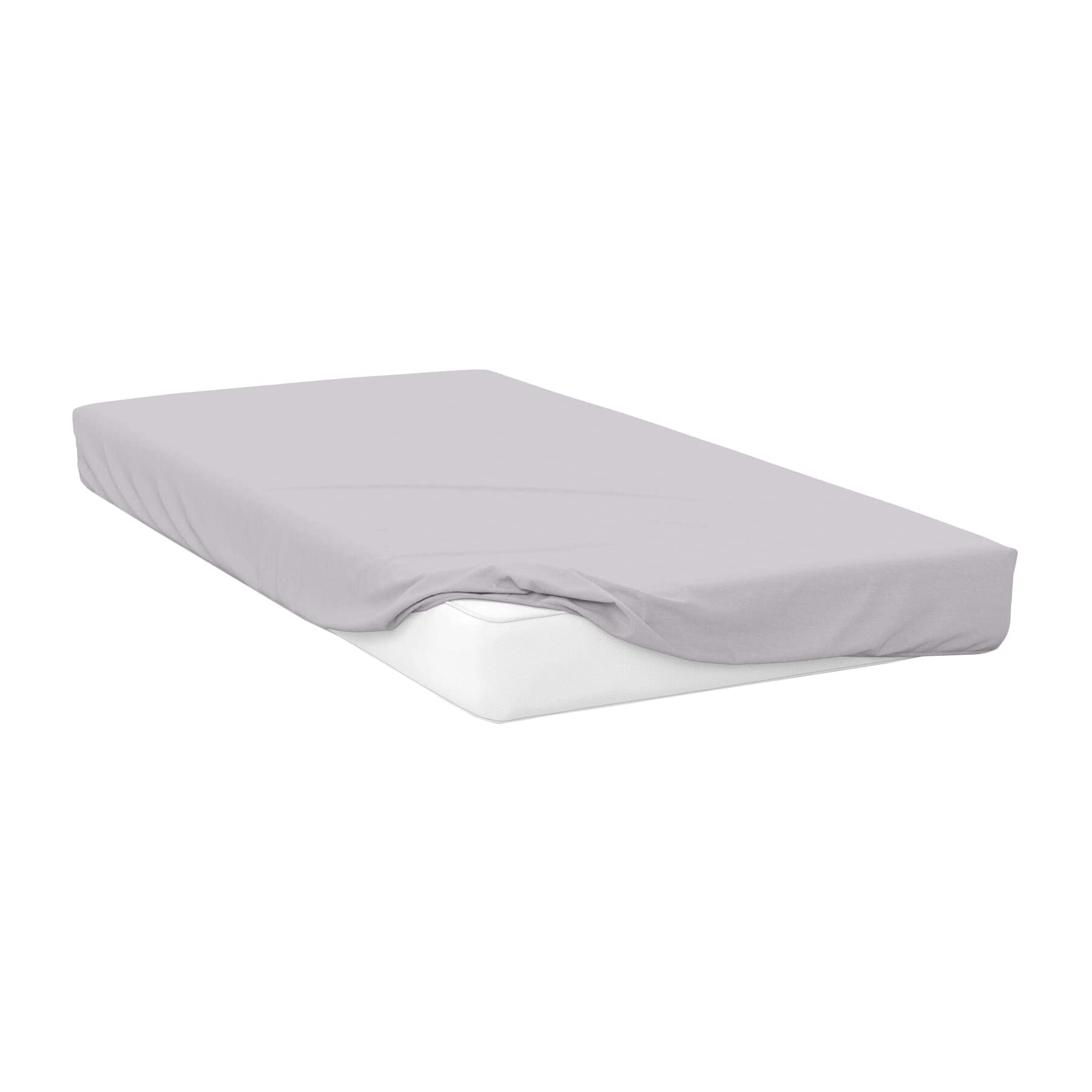 Belledorm Easy Care 200 Thread Count Cotton Polyester Percale 38cm Fitted Sheet - Single - Light Grey